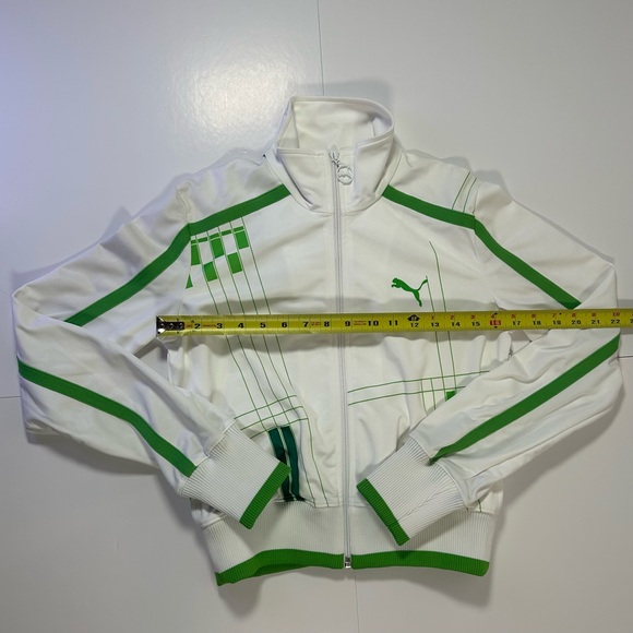 Puma Women’s Track Jacket Small White Green Full Zip Athletic NWT - Picture 8 of 9
